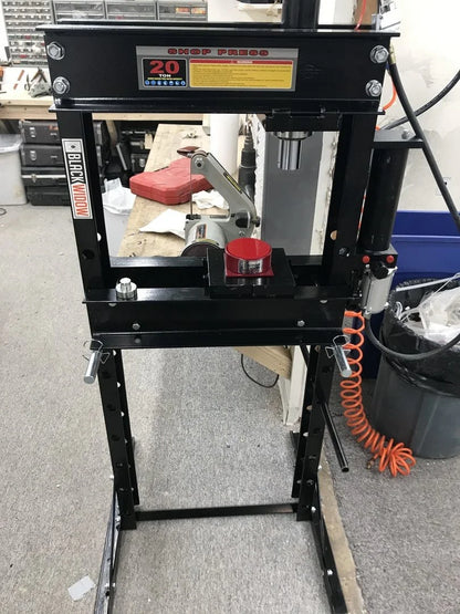 Black Widow 20-Ton Air-Operated Shop Press | Model BD-PRESS-20A | Width 29.5" | 20-Ton Air-Over-Hydraulic | For Home & Professional Auto Shops