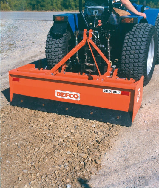 Befco Box Scrapers | Sub-Compact & Standard Duty Models | Working Width 48", 60", 72" & 84" | Horsepower 16-65 HP | For Tractors