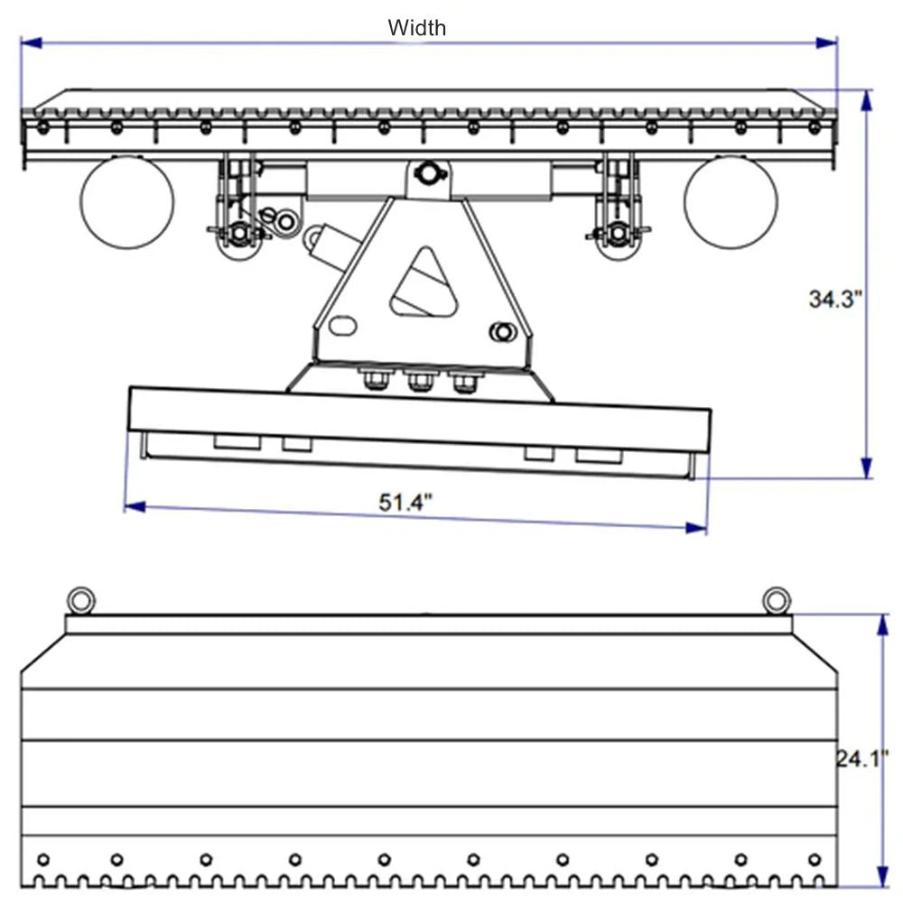Landy Attachments Light-Duty Pusher Snow Plow | Width 72" | 16 GPM | 45-60 HP | For Skid Steers