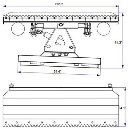 Landy Attachments Light-Duty Pusher Snow Plow | Width 72" | 16 GPM | 45-60 HP | For Skid Steers