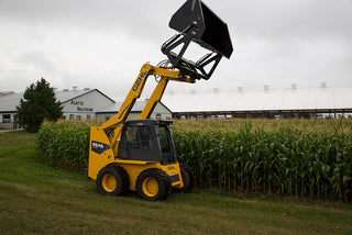 HLA Attachments High Dump High Volume Bucket with Skid Steer Mount | Width 60", 66", 72", 78", 84" & 96" | Hydraulic Flow 12-18 GPM | For Skid Steer
