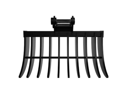 Loflin Fabrication | Frost Tooth 3 Tine Ripper & 36" 42" &  48" Width Double-Sided Root Rake | Heavy-Duty Teeth | For Mini Excavators