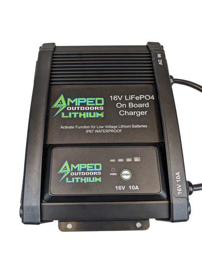 Amped Outdoors LiFePO4 Battery  | Nominal Capacity 50Ah | Nominal Voltage 16V | With On board Charger