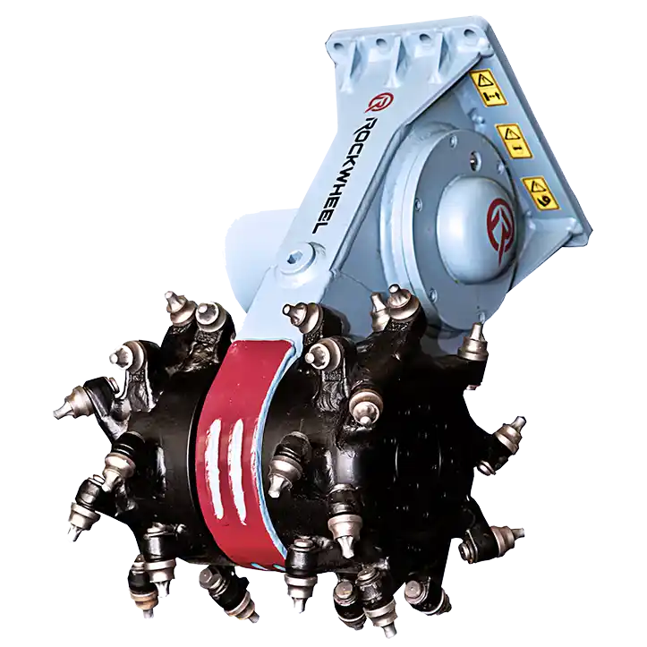 RockZone Rock and Concrete Grinder Attachment | Model Rockwheel C2 | Width 12" | 12.7HP Grinder | Up to 3 Tons | For Mini & Micro Excavators