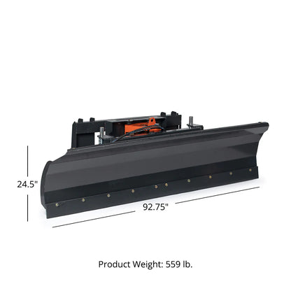 Titan Attachments Hydraulic Dozer Blade | 79″–92″ Width | 28° Hydraulic Angle | 497–559 lb | 10–25 GPM Flow | For Skid Steers