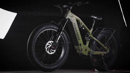 Rambo | E-Bike | Model Dominator HD | Width 26"x4.0 Tires | 1000W Bafang BBSHD Motor | Up to 98 Mile Range | 48V 15Ah LG Battery