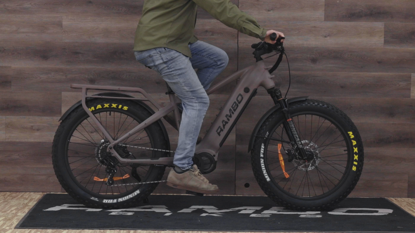 Rambo | E-Bike | Model Venom 2.0 | 1,000W Ultra Drive Mid-Motor | Speed Up-To 32 Mph | Up to 65-Mile Range | 48V 20Ah LG Battery