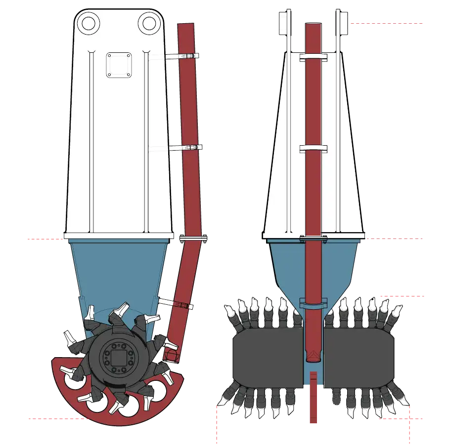 RockZone Soil & Dirt Mixer | Model MXR-D30 | Mixing Width 53" | 25 To 42 Tons | For Excavators
