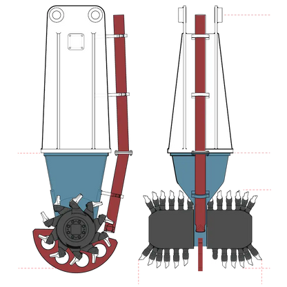 RockZone Soil & Dirt Mixer | Model MXR-D30 | Mixing Width 53" | 25 To 42 Tons | For Excavators