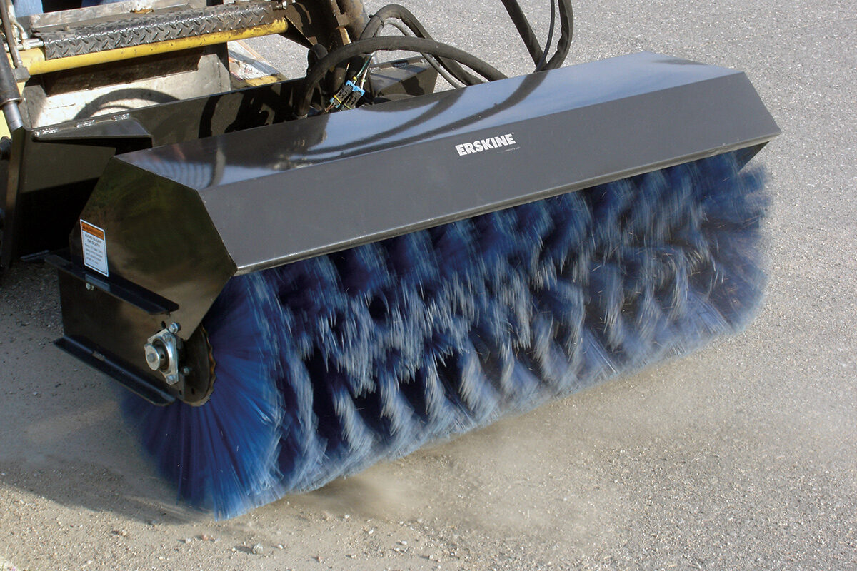 Erskine Mini Power Angle Broom | Width 48" To 60" | 7–17 GPM | For Mini Skid Steers & Compact Loaders