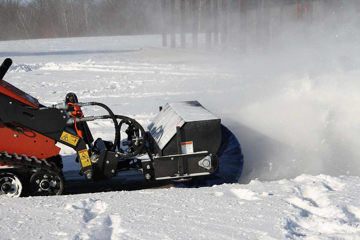 Erskine Mini Power Angle Broom | Width 48" To 60" | 7–17 GPM | For Mini Skid Steers & Compact Loaders