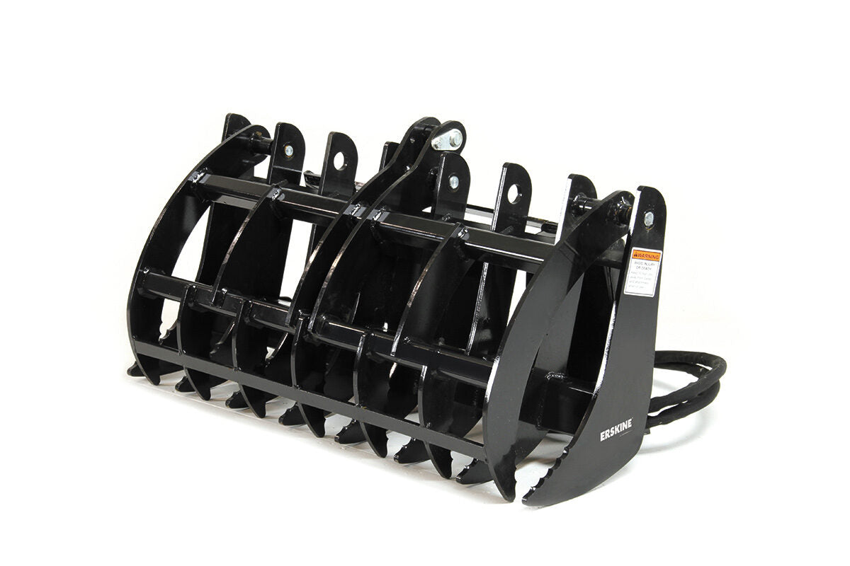 Erskine Mini Industrial Grapple Rake | 48.63" Width | 10–20 GPM | For Mini Skid Steers & Compact Loaders
