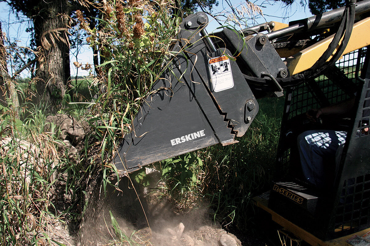 Erskine Mini 4-in-1 Combination Bucket | Width 49.5" | 10–20 GPM | For Mini Skid Steers & Compact Loaders