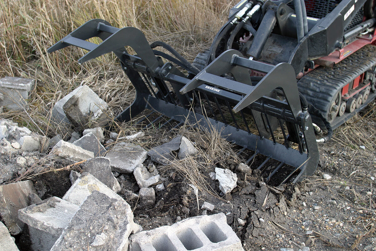 Erskine Mini Grapple Rod Bucket | Width 49.75" | 5–20 GPM | For Mini Skid Steers & Compact Loaders