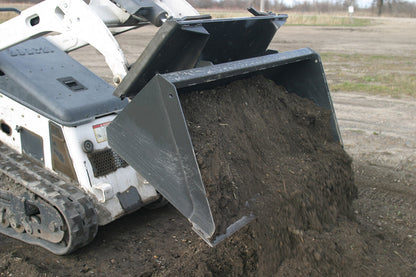 Erskine Mini Low Profile Material Bucket | Width 36" To 48" | 8–30+ GPM | For Mini Skid Steers & Compact Loaders