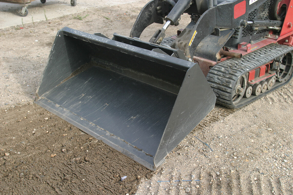 Erskine Mini Low Profile Material Bucket | Width 36" To 48" | 8–30+ GPM | For Mini Skid Steers & Compact Loaders
