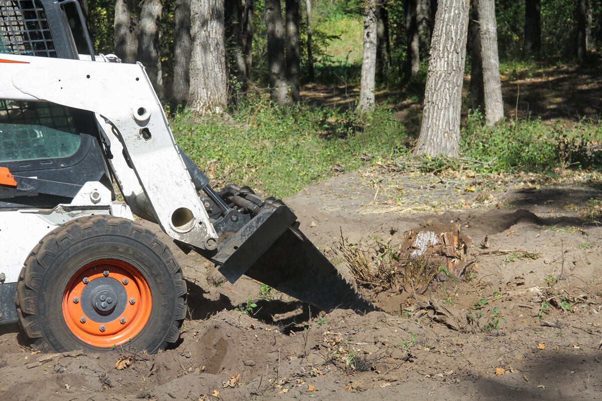 Erskine Stump Bucket | 45.4" Width | Heavy-Duty Steel Construction | 8 To 30+ GPM | For Skid Steer