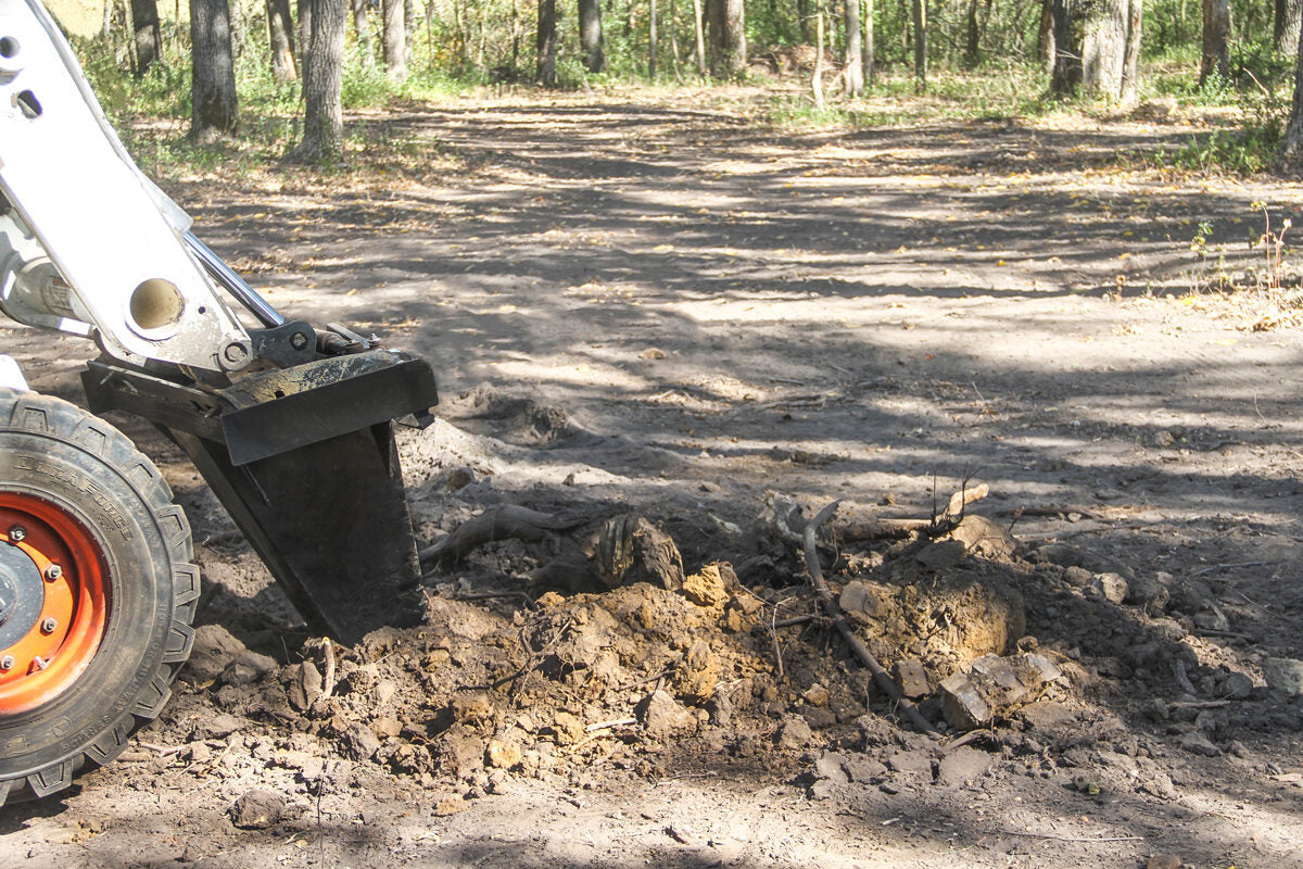 Erskine Stump Bucket | 45.4" Width | Heavy-Duty Steel Construction | 8 To 30+ GPM | For Skid Steer