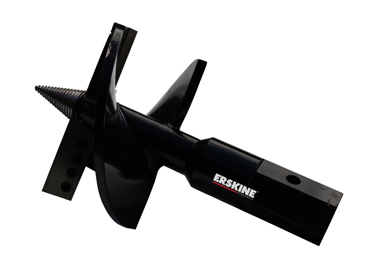 Erskine Stump Planer | 12" & 16" Cutting Depth | 3,000–5,500 ft-lbs Torque | 15–30 GPM | For Skid Steer