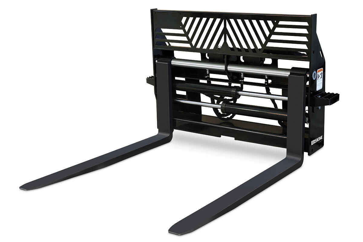 Erskine Hydraulic Pallet Forks | Fork Size 48” & 60” | 10–20 GPM | For Skid Steer