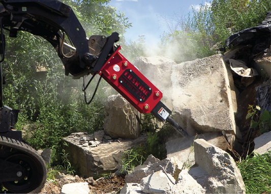 Erskine Hydraulic Breaker | Model 750 & 1150 | Diameter 2.7" To 3" | 10–25 GPM | 3.75-5 Tons | For Skid Steers & Excavators