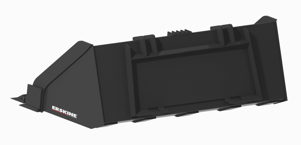 Erskine Heavy Duty Low Profile Material Bucket | Width 72" To 88" | 70+ HP | 8 To 30+ GPM | For Skid Steer & Track Loader