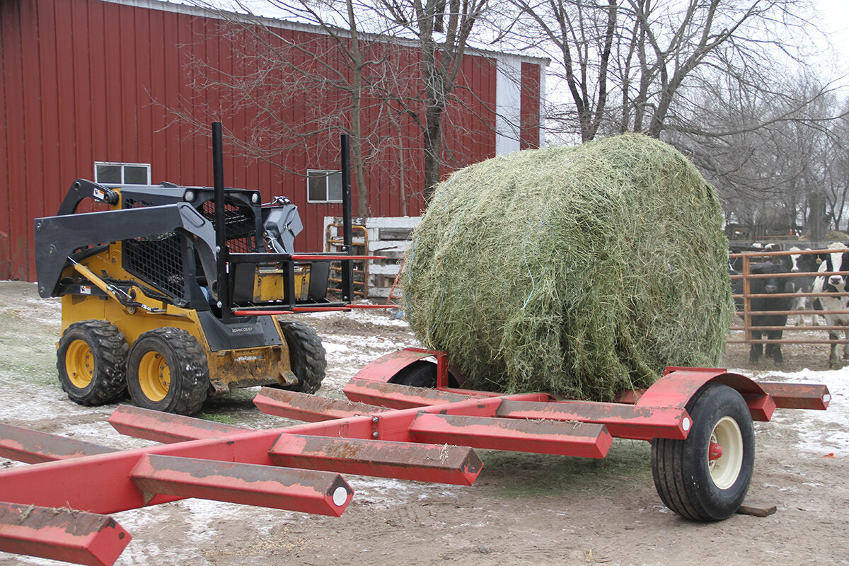 Erskine Bale Spear | Model Square & Round | Width 57” | 8–30+ GPM | 20–100+ HP | For Skid Steers & Tractors