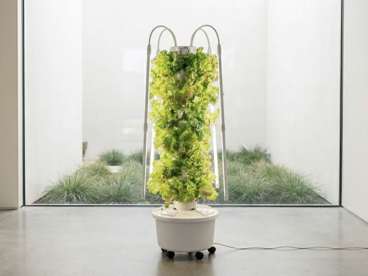 Lyine Vertical Hydroponic Tower | Model 4P6 Mechanical | 6‑Layer | 61" Height | LED Grow Lights | For Indoor Aeroponics System