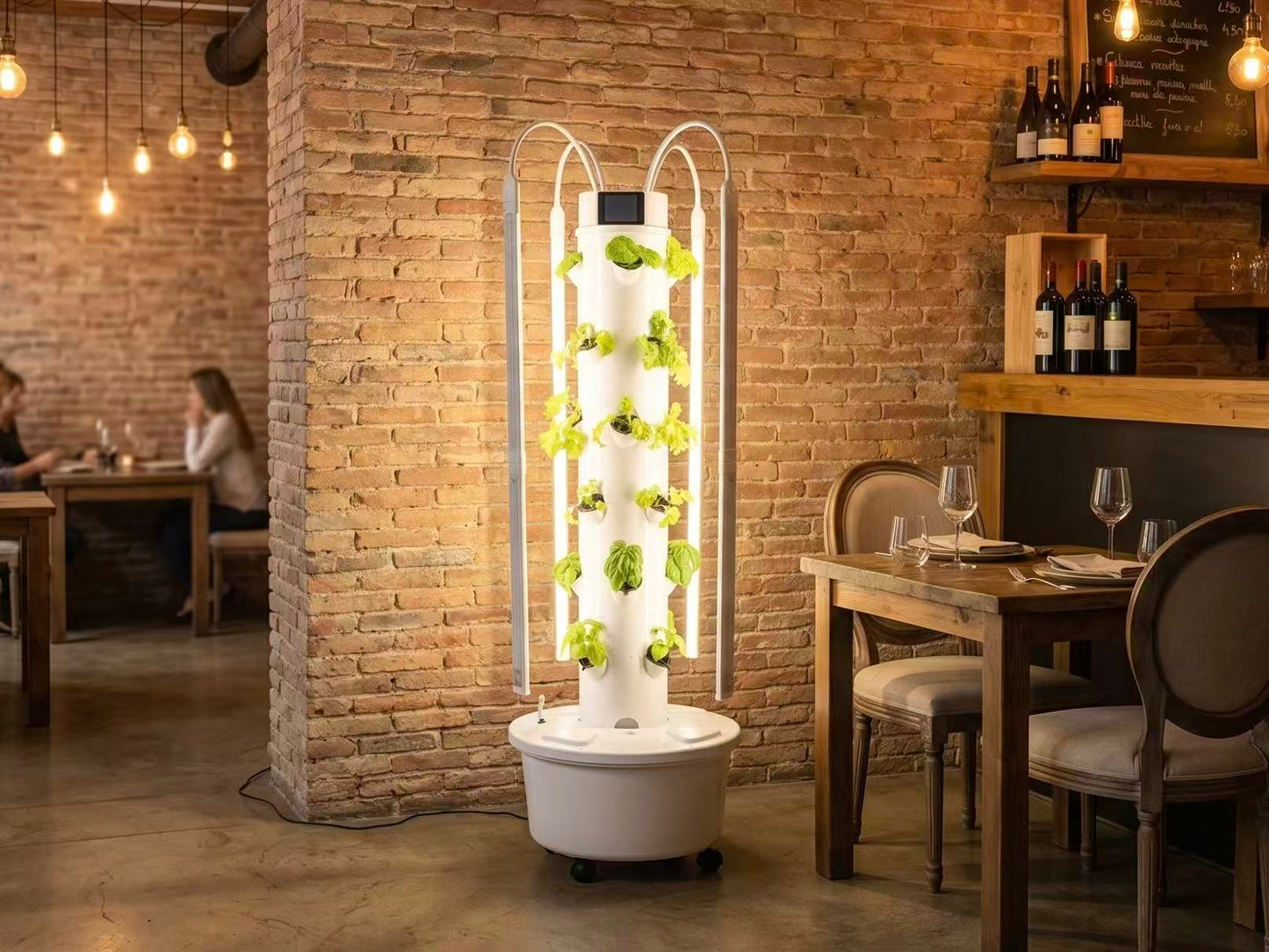 Lyine Vertical Hydroponic Tower | Model 4P6 Touchscreen Version | Height 61" | 24 Plant Sites | For Indoor Growing System