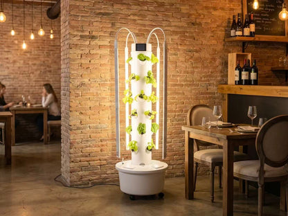 Lyine Vertical Hydroponic Tower | Model 4P6 Touchscreen Version | Height 61" | 24 Plant Sites | For Indoor Growing System