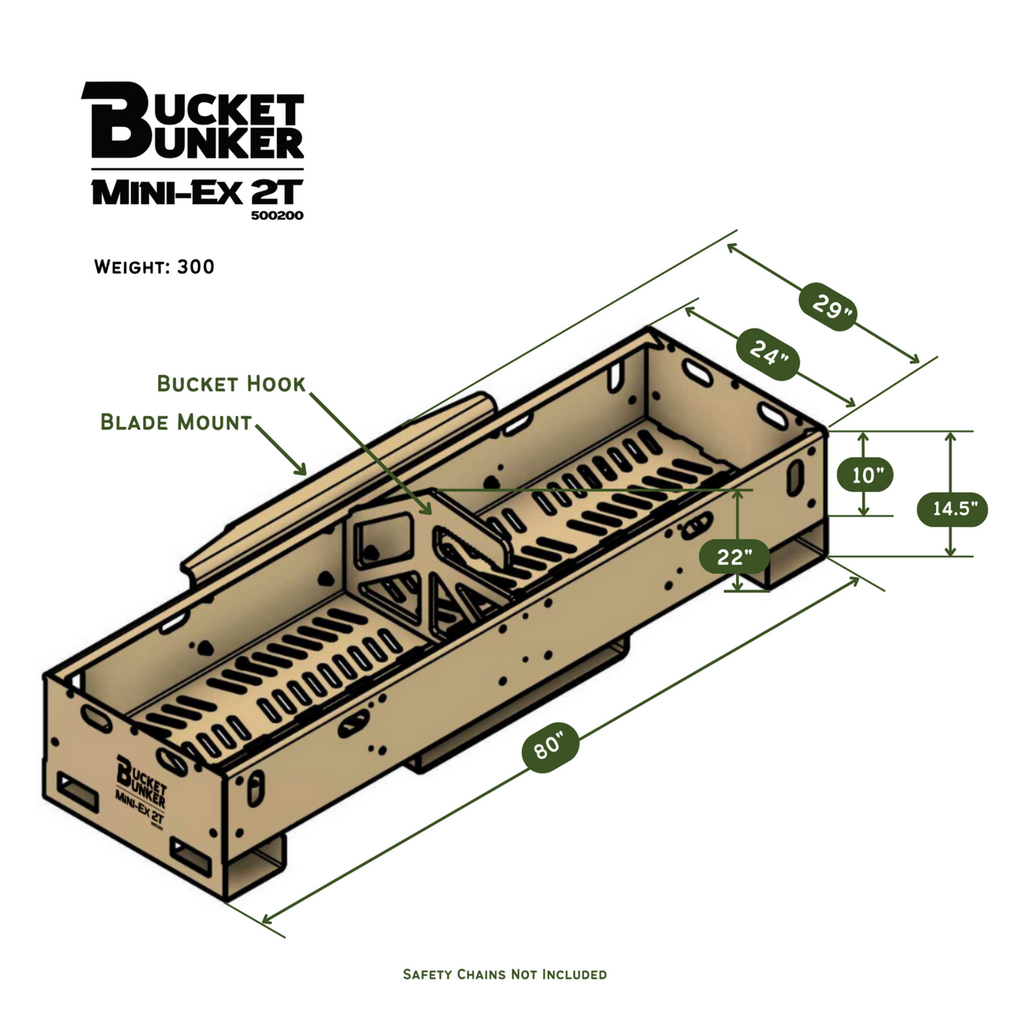 BUCKET BUNKER 500600 BUCKET BUNKER EXCAVATOR MINI-EX 6T FOR EXCAVATOR