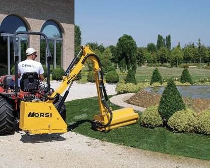 ORSI Boom Mower 3PT | Model CUT 029 | Cutting Width Flail Head 31-1/2″ | 10′ 2″ Max Reach | 16–35 HP | For Mini Tractors