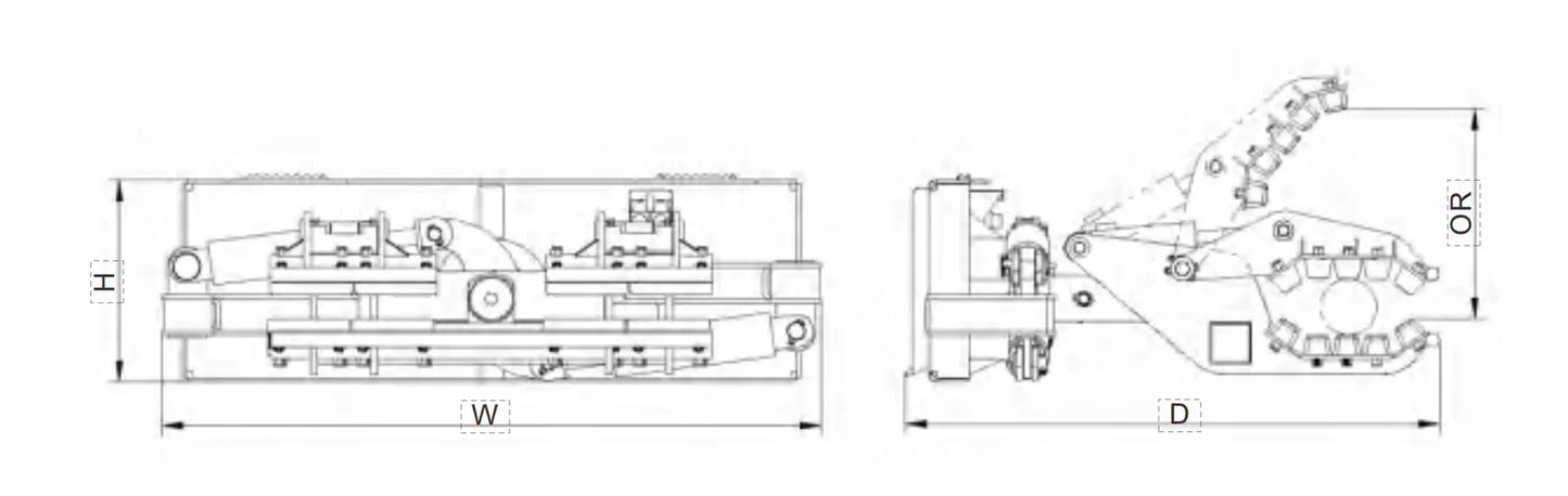 Landy Attachments Hydraulic Pole Setter | Width 42" & 52" | Opening Range 3"-21" | 16 GPM | 1 Ton | For Skid Steers, Excavators & Telehandlers