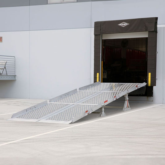 Heavy Duty Ramps | Modular Mini Yard Ramp System | Model 18-101-184-06-MYR | Width 84" Inches | Adjustable Height 15"–32" | Horsepower 23 HP | For Trucks, Trailers & Loading Docks