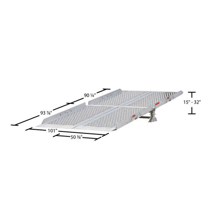 Heavy Duty Ramps | Modular Mini Yard Ramp System | Model 18-101-184-06-MYR | Width 84" Inches | Adjustable Height 15"–32" | Horsepower 23 HP | For Trucks, Trailers & Loading Docks