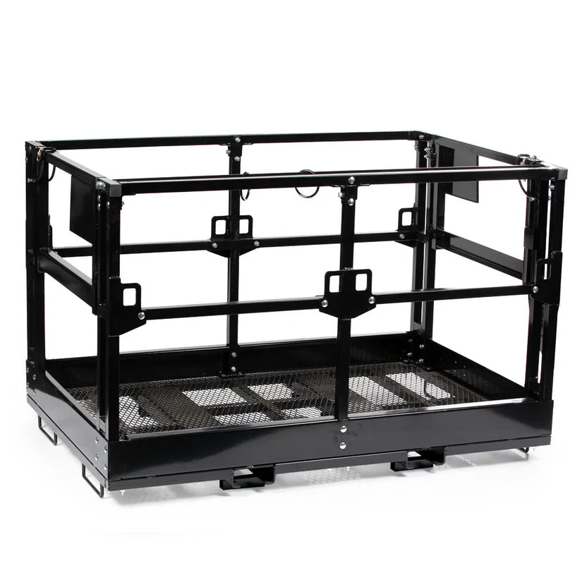 Titan Attachments Man Basket | 72"–116" Width | Platform Depth & Width 4'x6'–4'x9'8" | Fork Pockets 2.5"x6.25" | Machine Size 6–12 Ton (13,000–26,000 lbs) | For Telehandler