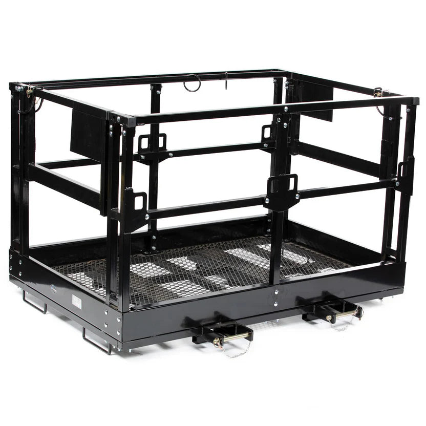 Titan Attachments Man Basket | 72"–116" Width | Platform Depth & Width 4'x6'–4'x9'8" | Fork Pockets 2.5"x6.25" | Machine Size 6–12 Ton (13,000–26,000 lbs) | For Telehandler