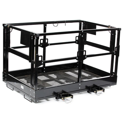 Titan Attachments Man Basket | 72"–116" Width | Platform Depth & Width 4'x6'–4'x9'8" | Fork Pockets 2.5"x6.25" | Machine Size 6–12 Ton (13,000–26,000 lbs) | For Telehandler