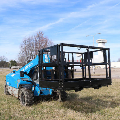 Titan Attachments Man Basket | 72"–116" Width | Platform Depth & Width 4'x6'–4'x9'8" | Fork Pockets 2.5"x6.25" | Machine Size 6–12 Ton (13,000–26,000 lbs) | For Telehandler