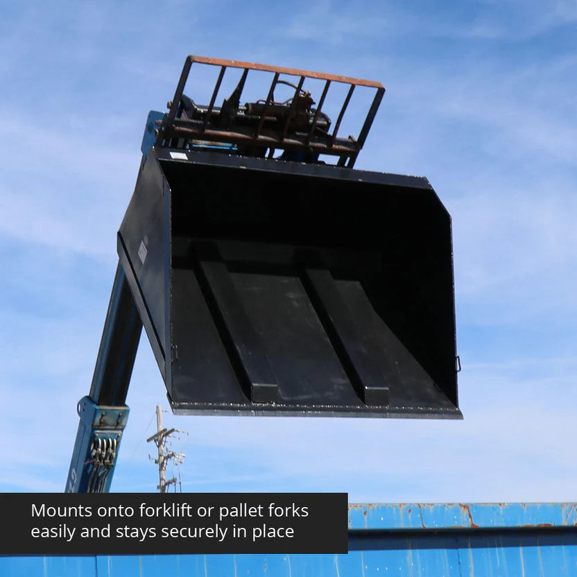 Titan Attachments Telehandler Bucket | Fork Mounted | 92" Width | 1.9 cu. yd Capacity | Bucket Weight 808 lbs | Machine Size 6–10 Ton Class (12,000–20,000 lbs) | For Telehandlers