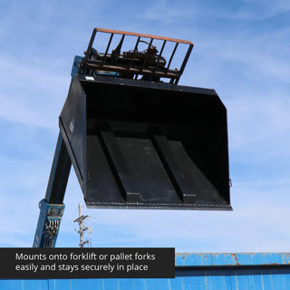 Titan Attachments Telehandler Bucket | Fork Mounted | 92" Width | 1.9 cu. yd Capacity | Bucket Weight 808 lbs | Machine Size 6–10 Ton Class (12,000–20,000 lbs) | For Telehandler / Forlift