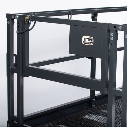 Titan Attachments Man Basket | 72"–116" Width | Platform Depth & Width 4'x6'–4'x9'8" | Fork Pockets 2.5"x6.25" | Machine Size 6–12 Ton (13,000–26,000 lbs) | For Telehandler