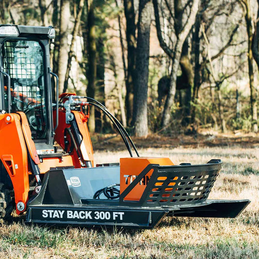 Titan Attachments Brush Cutter | Pro Series Radial Piston | 60" Width | 8" Cut Dia.| Oil Flow Range 20–30 GPM | For Skid Steers