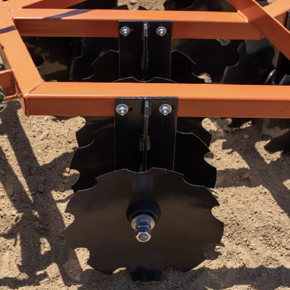 Titan Attachments Disc Harrow | 3 Point Hitch | 4'–6' Working Width | 16" Notched Discs | 425–661 lbs | For Tractors