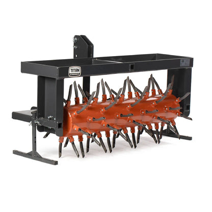 Titan Attachments Drum Plug Aerator | 50" Working Width | 5" Replaceable Plugs | 678–820 lbs | 25–60 HP | For Tractors
