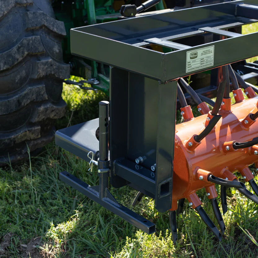 Titan Attachments Drum Plug Aerator | 50" Working Width | 5" Replaceable Plugs | 678–820 lbs | 25–60 HP | For Tractors