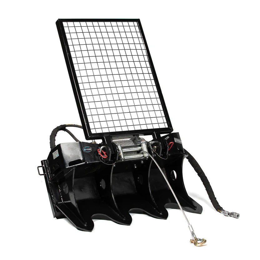 Titan Attachments Logging Winch | 7.5 Ton Pull Capacity | 93' Cable | 51" Width | Oil Flow 10–25 GPM | For Skid Steer