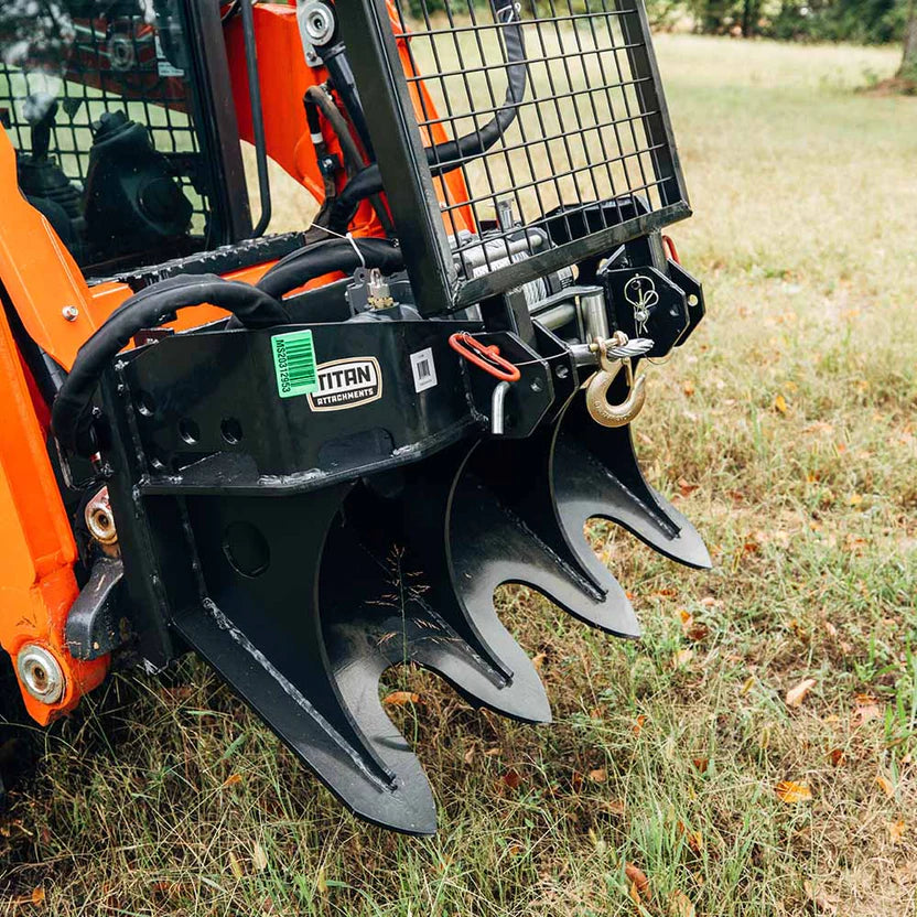 Titan Attachments Logging Winch | 7.5 Ton Pull Capacity | 93' Cable | 51" Width | Oil Flow 10–25 GPM | For Skid Steer
