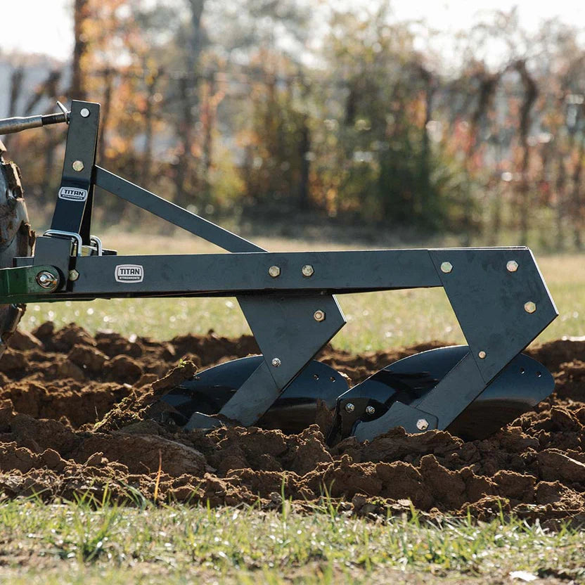 Titan Attachments Double Bottom Turn Plow | 3 Point Hitch | 15.75" Width  | 35–50 HP | For Tractors