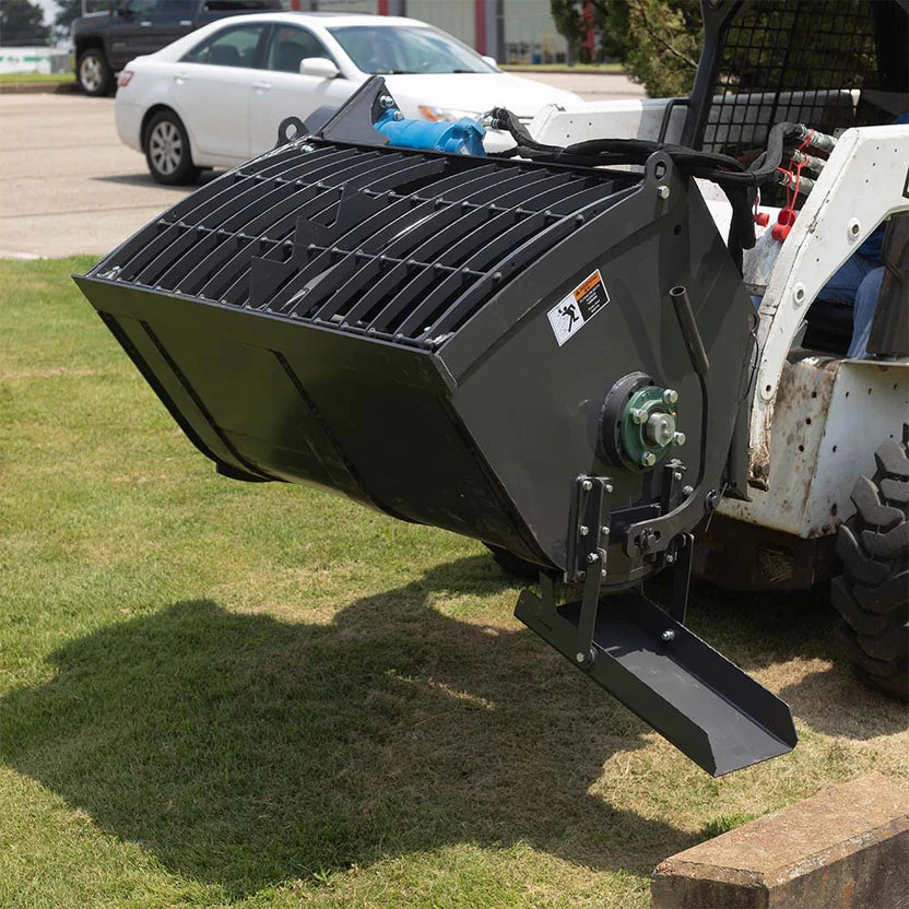 Titan Attachments Concrete Mixer | Hydraulic Auger Drive | 59.25" Width | 17.7 cu ft | 2,700 PSI  | 11–22 GPM | For Skid Steers